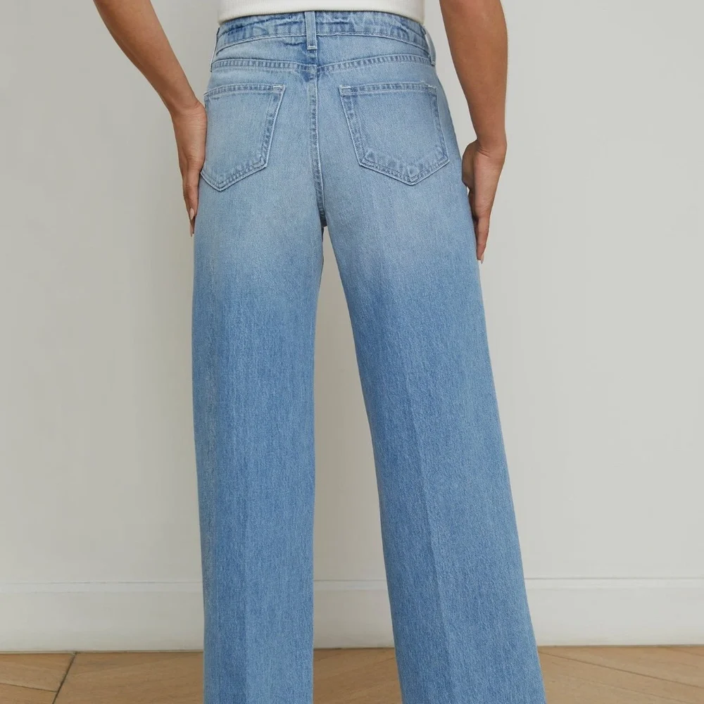 $299 L'Agence Scottie Wide Leg High Rise Jean In Zion Size 26 - Picture 2 of 10